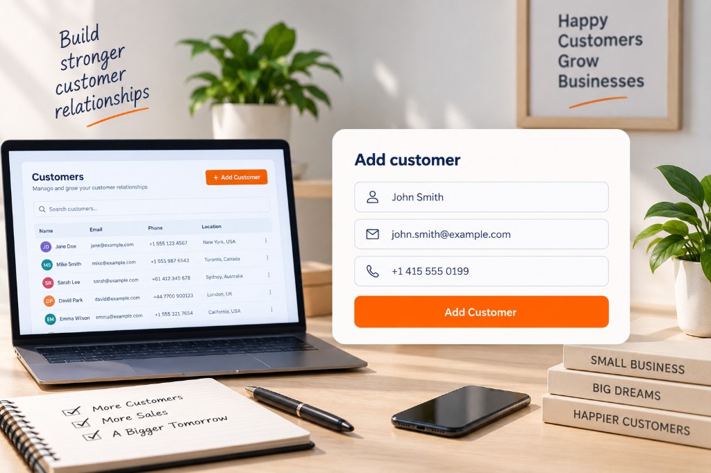 Add walk-in customers and keep their details in one place